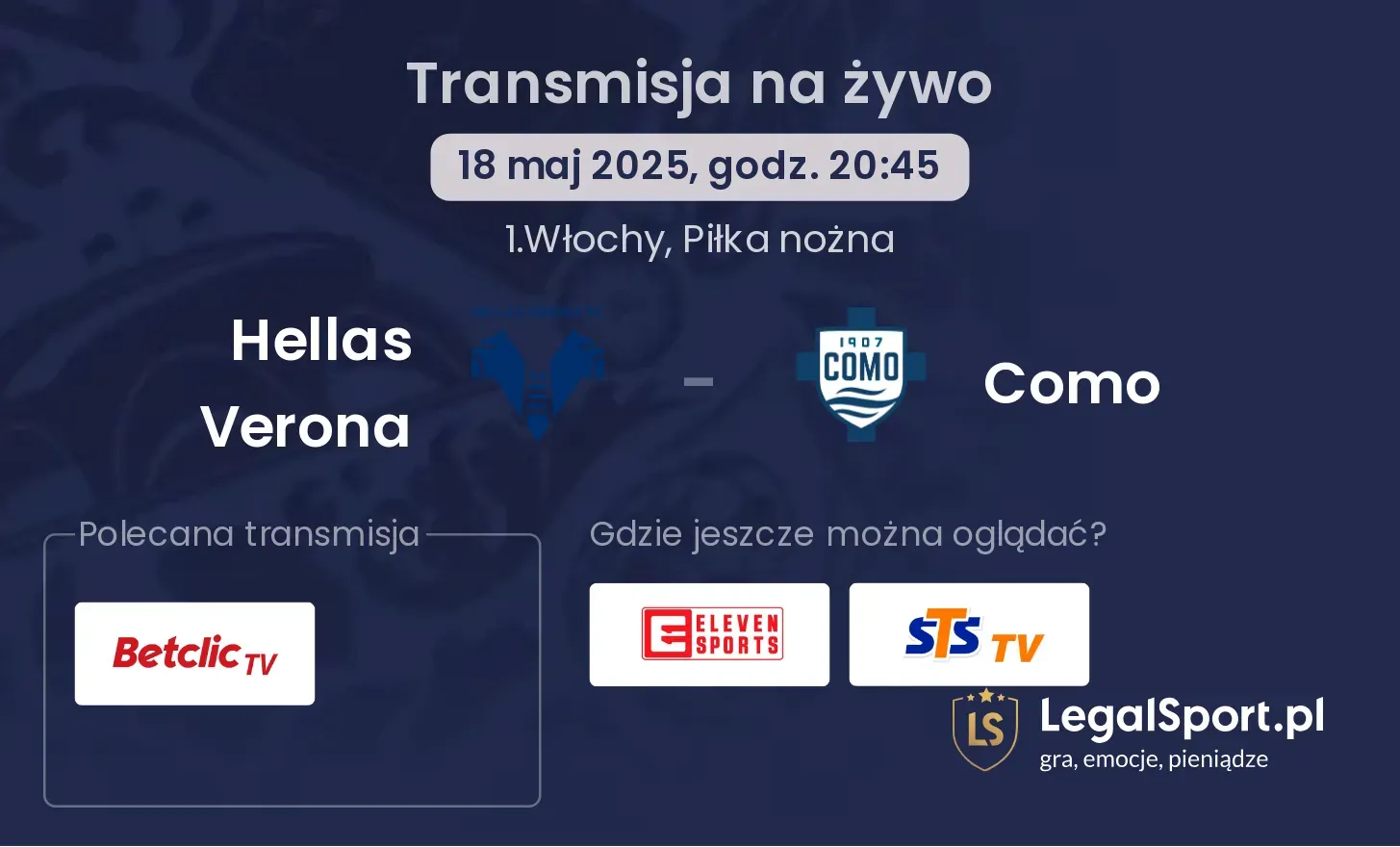 Hellas Verona - Como transmisja na żywo