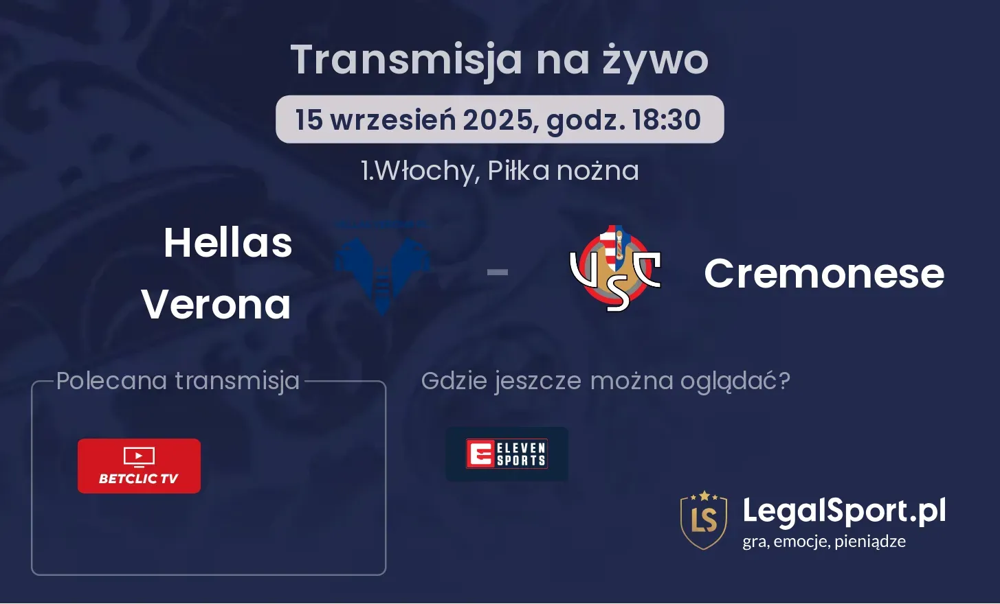 Hellas Verona - Cremonese gdzie oglądać?