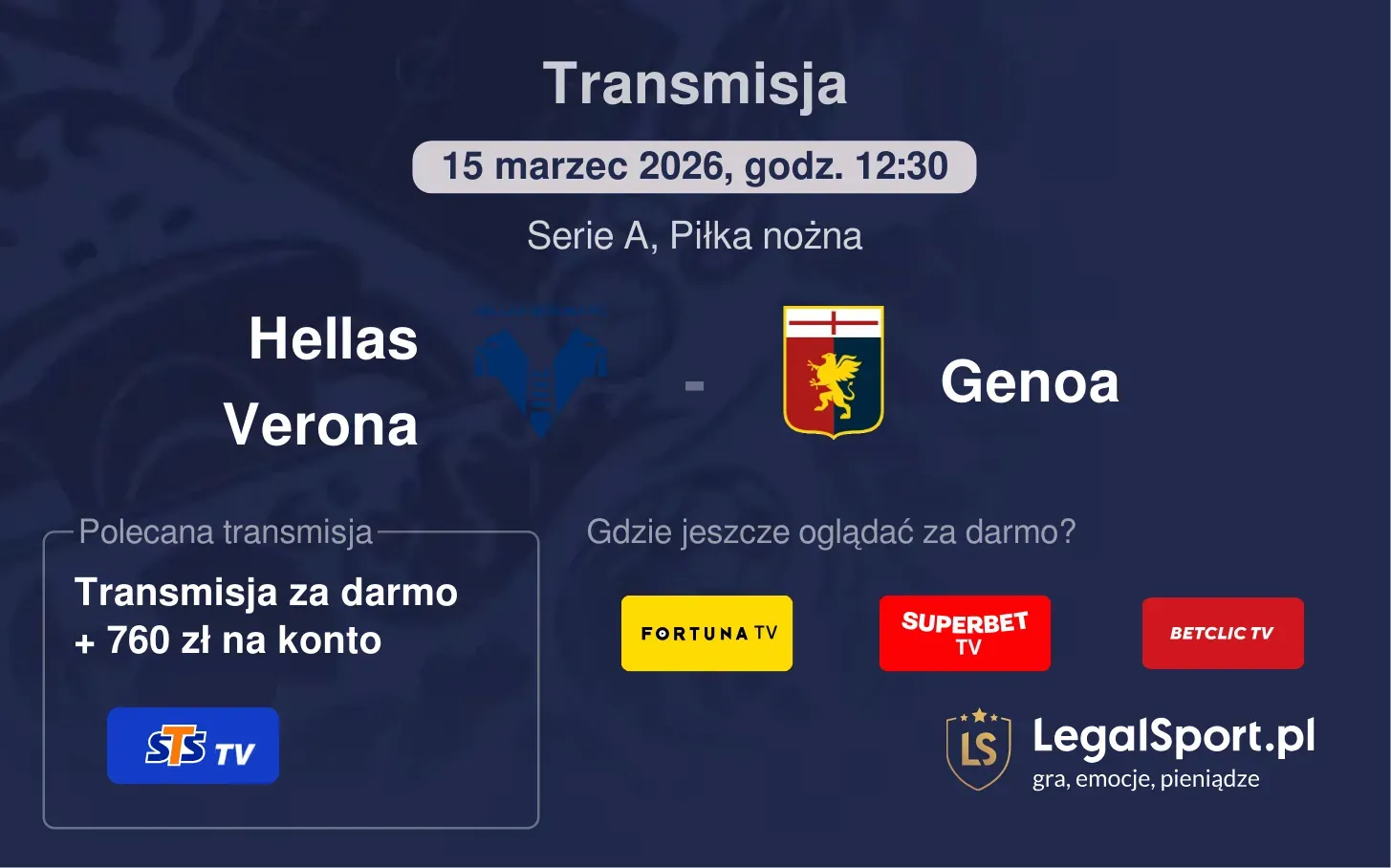 Hellas Verona - Genoa Transmisje