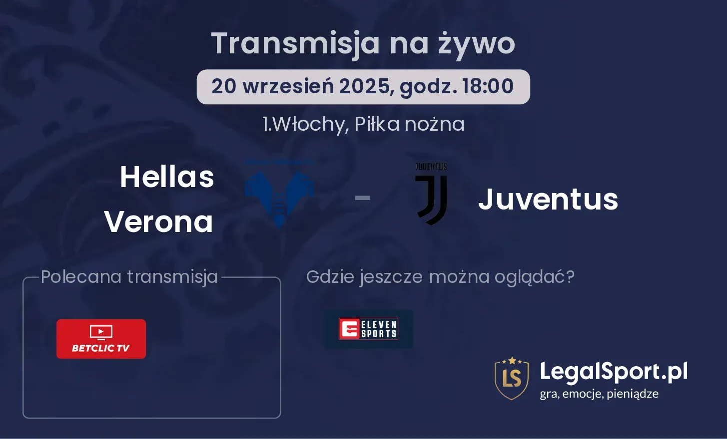 Hellas Verona - Juventus transmisja na żywo