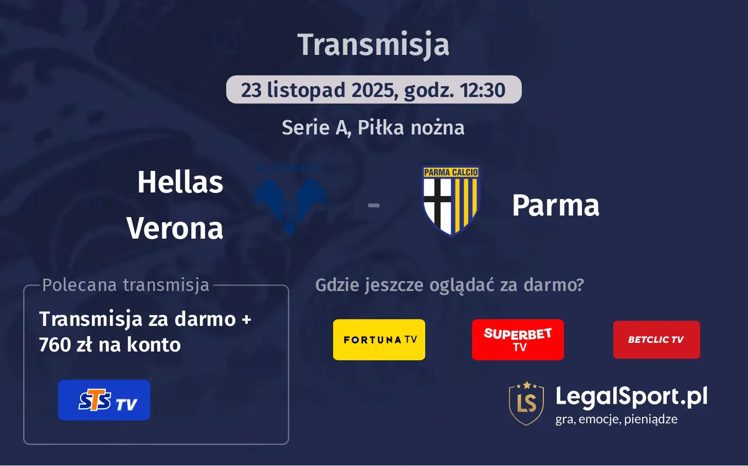 Hellas Verona - Parma Transmisje
