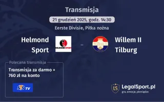 Helmond Sport - Willem II Tilburg gdzie oglądać (21.12.2025)