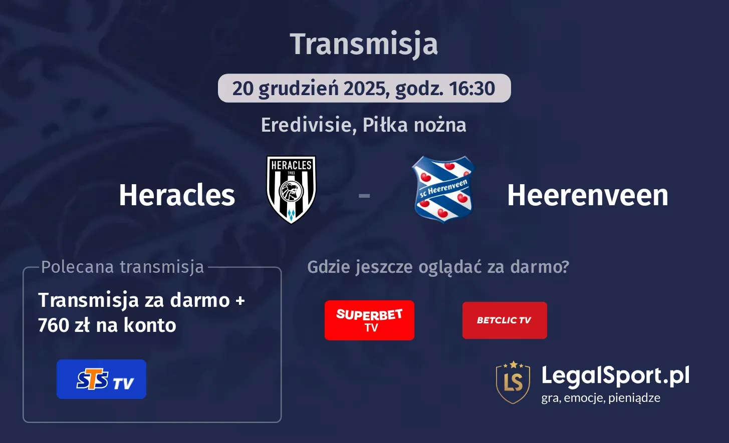 Heracles - Heerenveen Transmisje