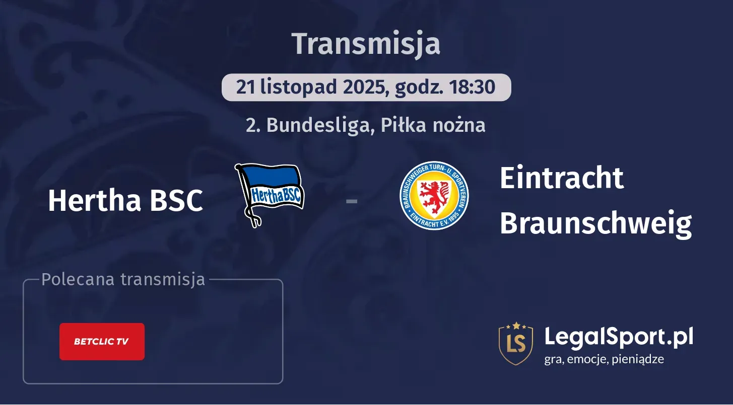 Hertha BSC - Eintracht Braunschweig Transmisje