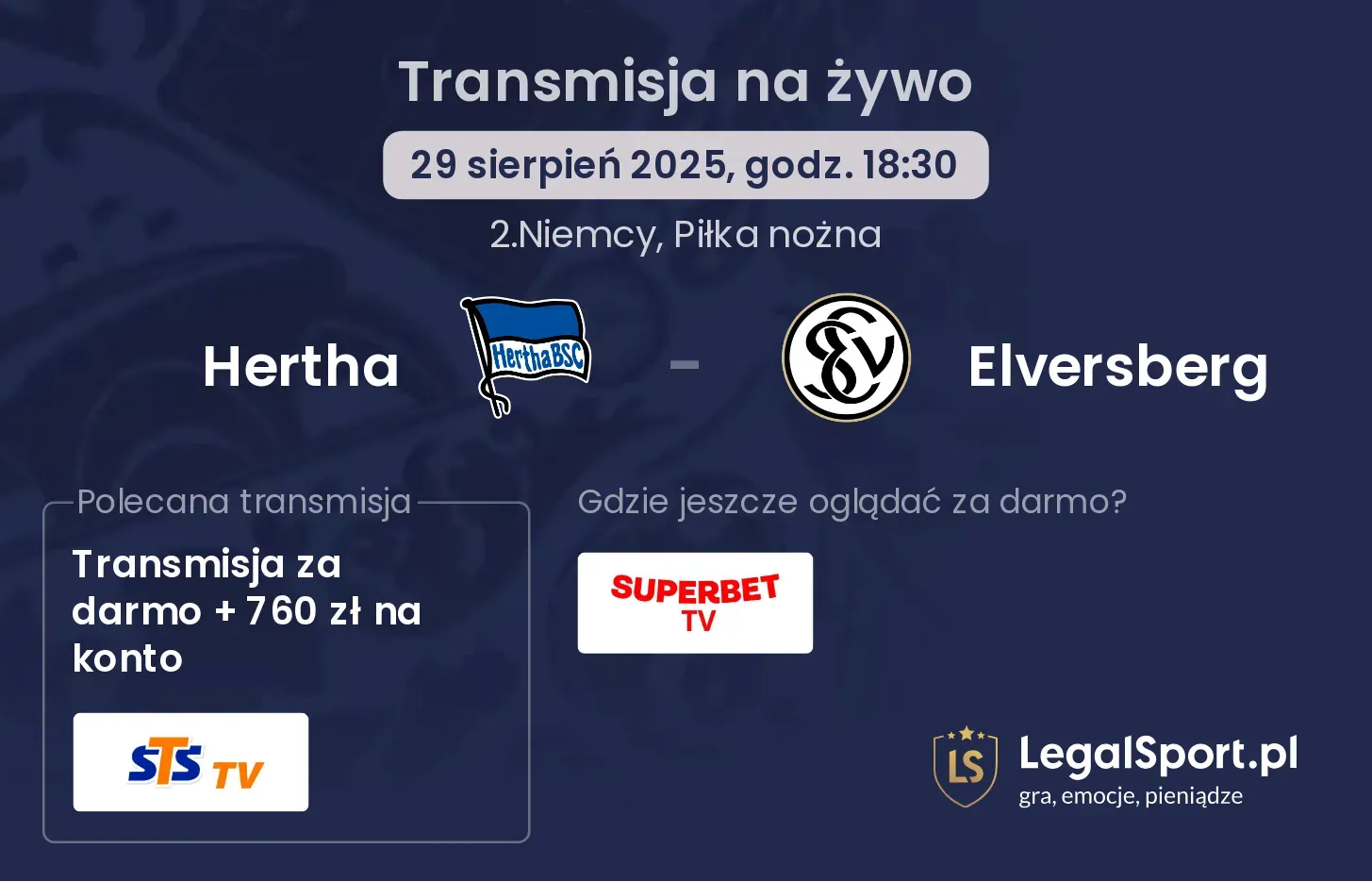 Hertha - Elversberg transmisja na żywo