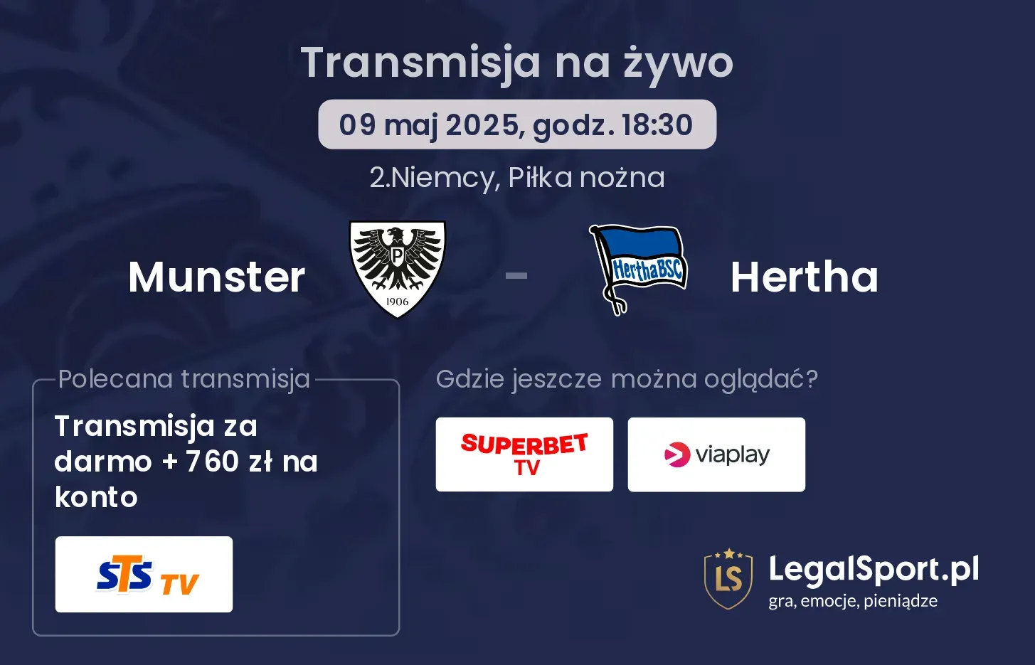 Munster - Hertha gdzie oglądać?