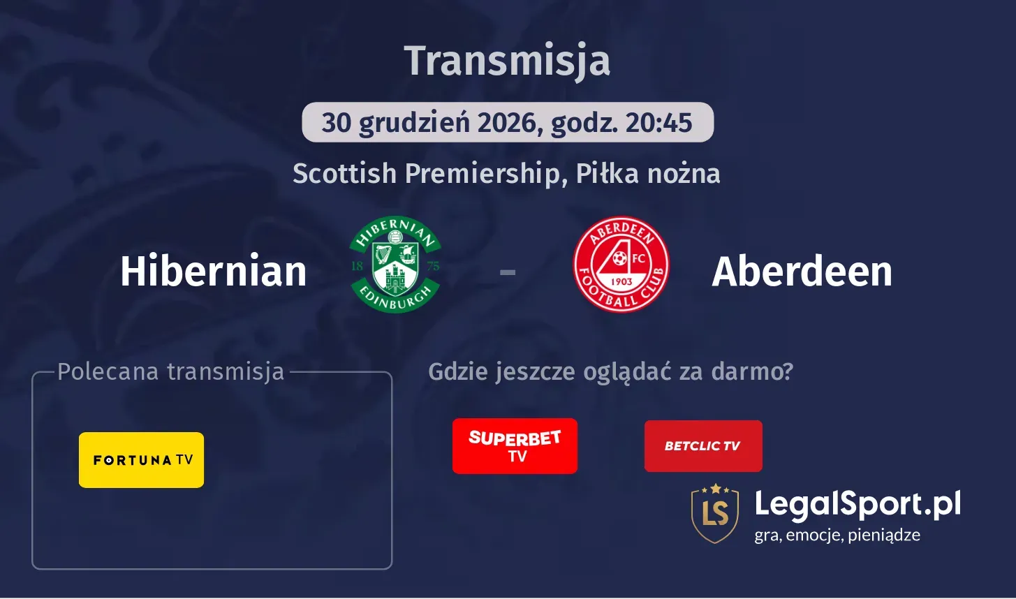 Hibernian - Aberdeen Transmisje