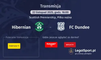 Hibernian - FC Dundee gdzie oglądać? (22.11)