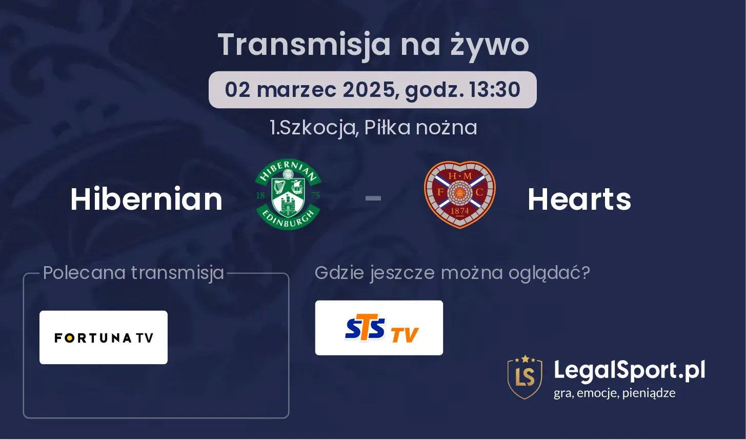 Hibernian - Hearts gdzie oglądać transmisję?