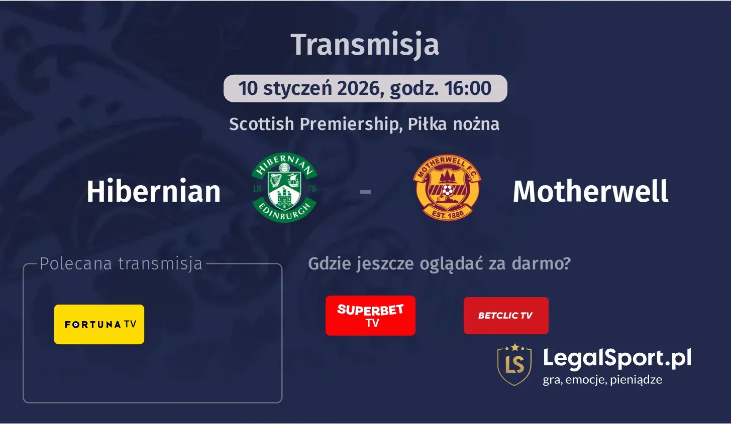 Hibernian - Motherwell Transmisje