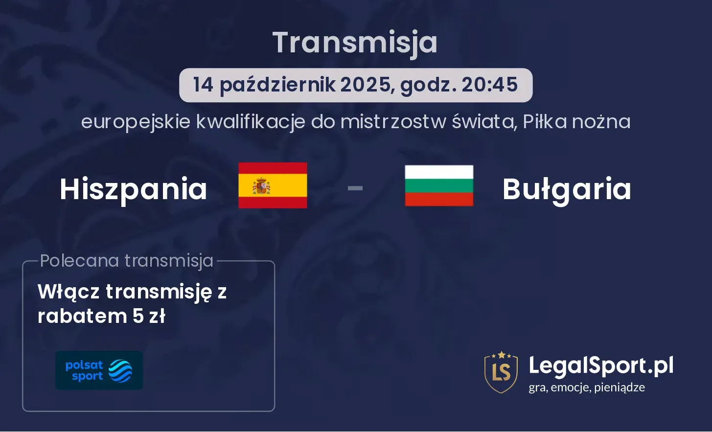 Hiszpania - Bułgaria Transmisje