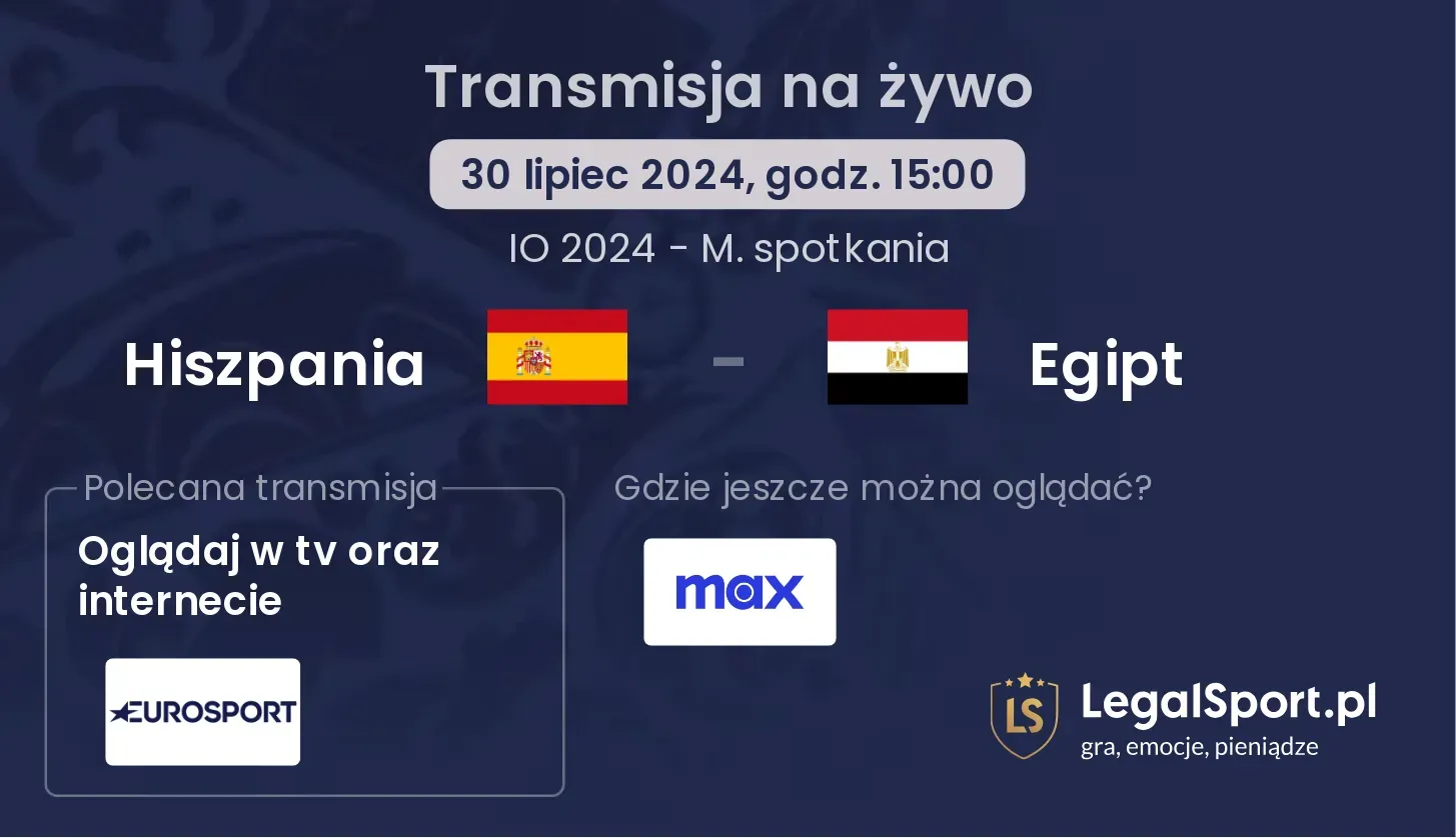 Hiszpania - Egipt gdzie oglądać? (30.07, godz. 15:00)
