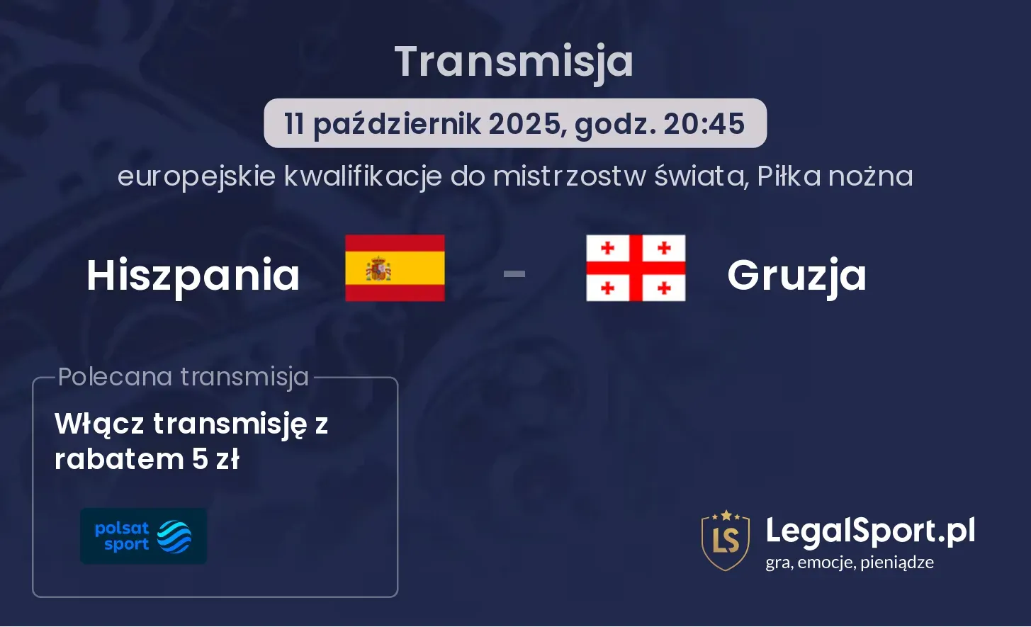 Hiszpania - Gruzja gdzie oglądać?