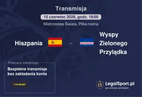 Hiszpania - Wyspy Zielonego Przylądka gdzie oglądać (15.06.2026)