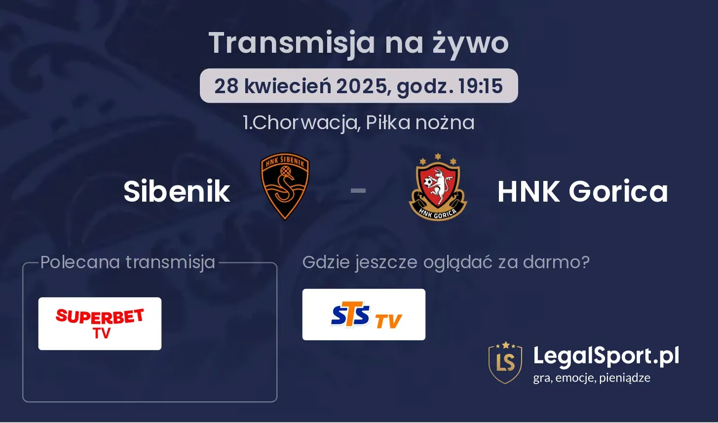 Sibenik - HNK Gorica gdzie oglądać?