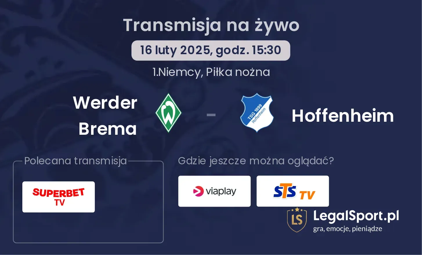 Werder Brema - Hoffenheim gdzie oglądać?