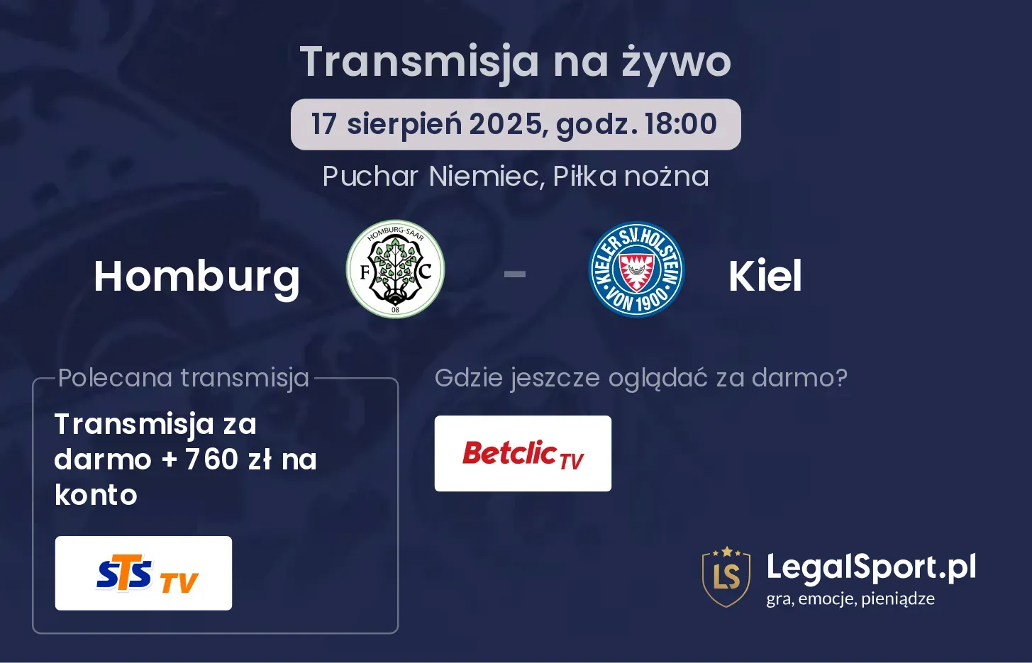 Homburg - Kiel transmisja na żywo