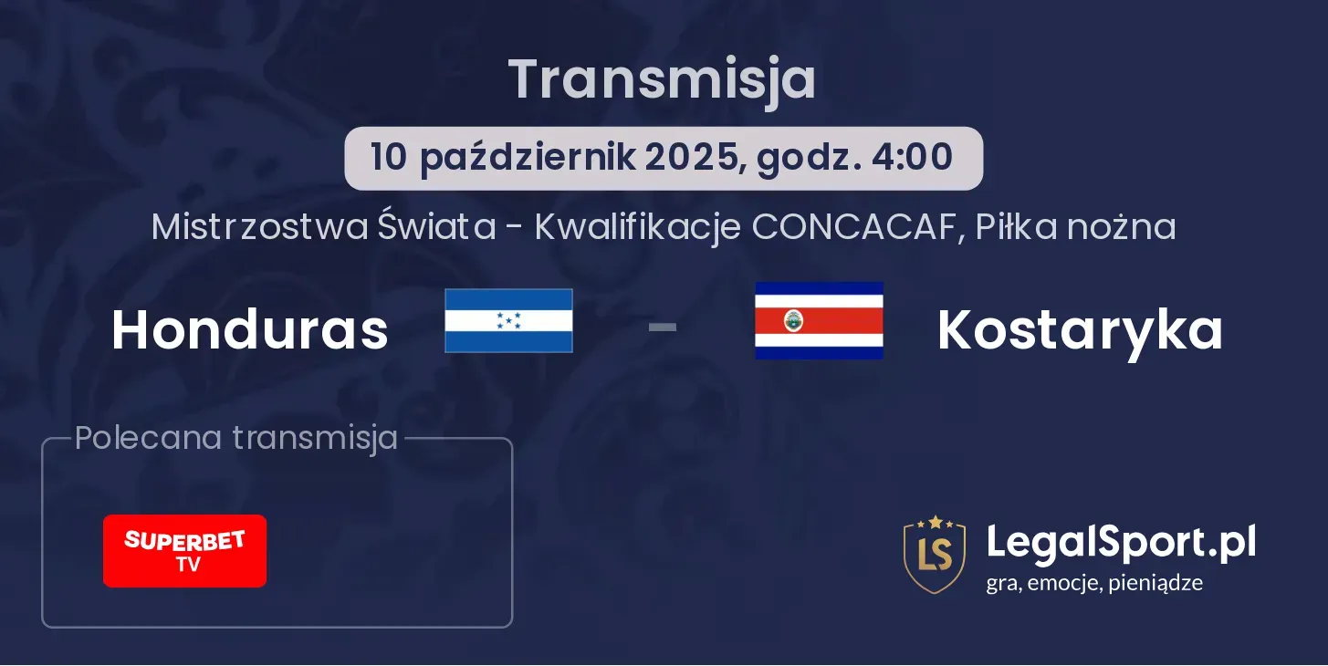 Honduras - Kostaryka gdzie oglądać?