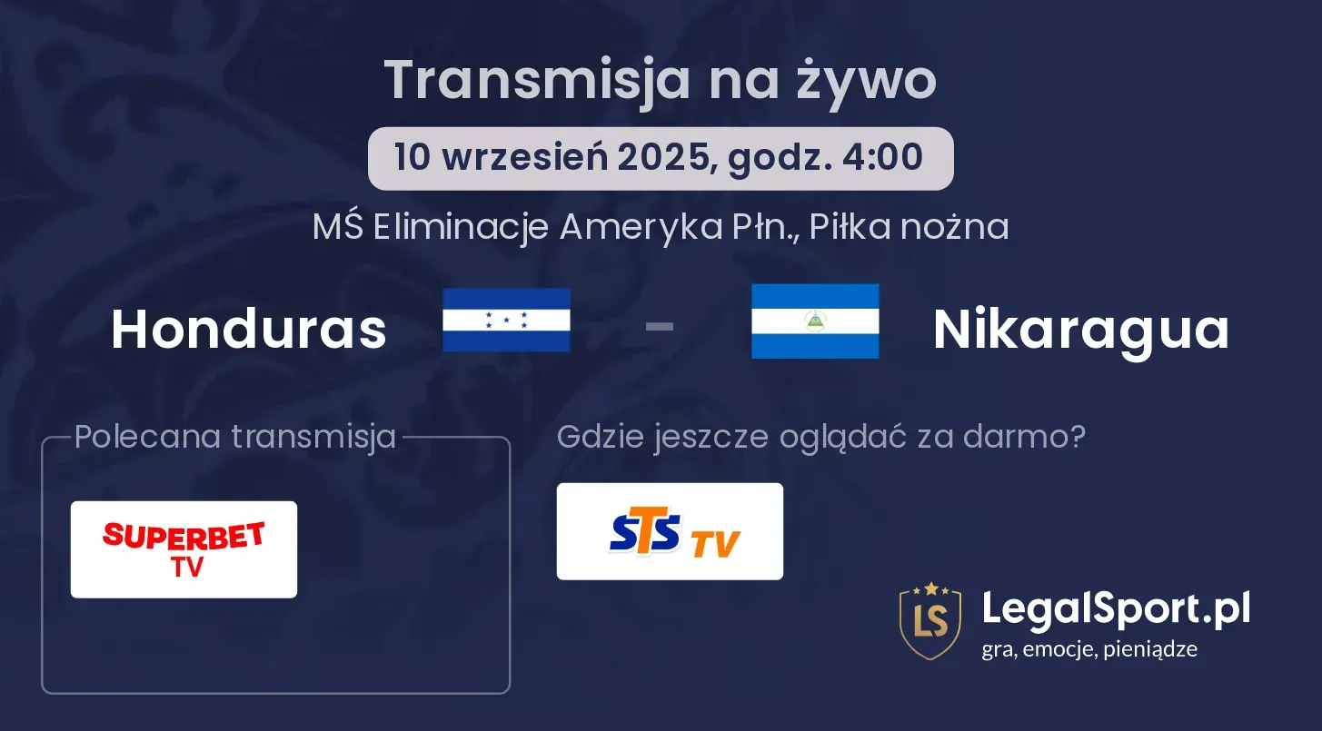 Honduras - Nikaragua gdzie oglądać?