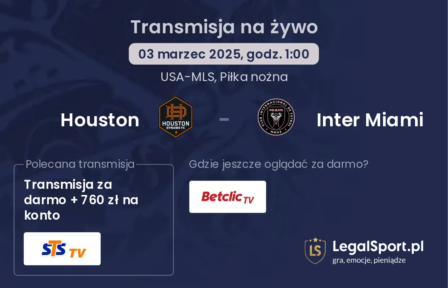 Houston - Inter Miami gdzie oglądać transmisję?