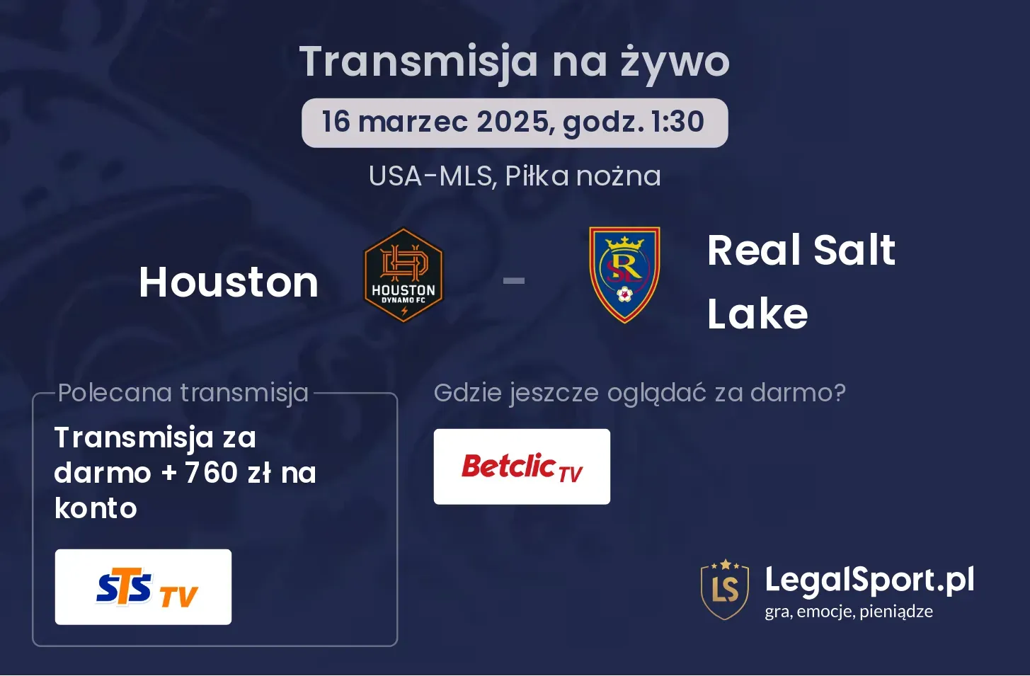 Houston - Real Salt Lake gdzie oglądać?