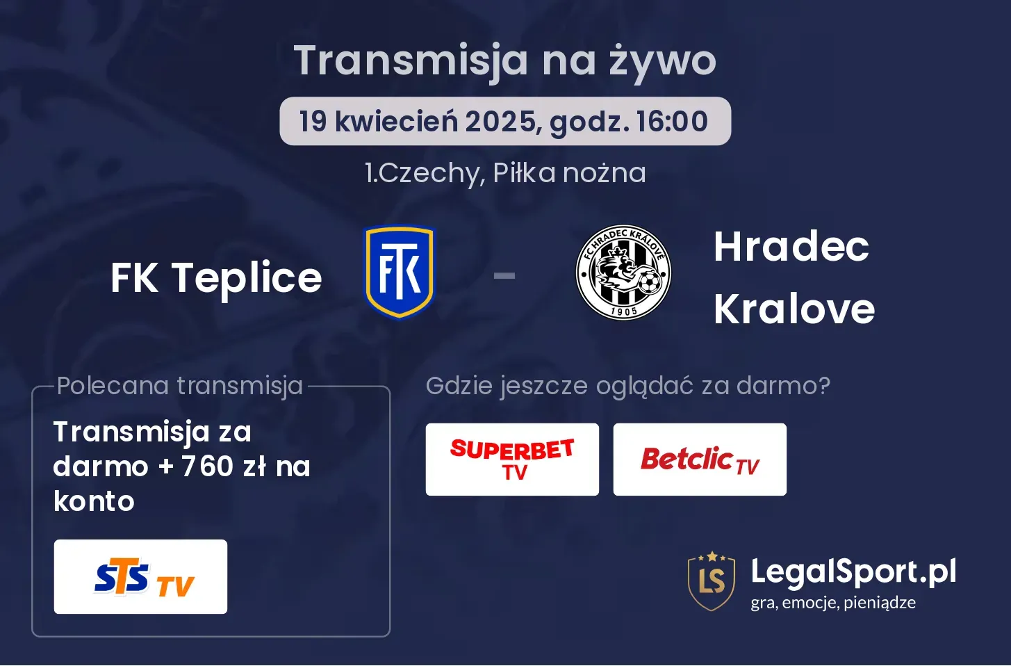 FK Teplice - Hradec Kralove gdzie oglądać?