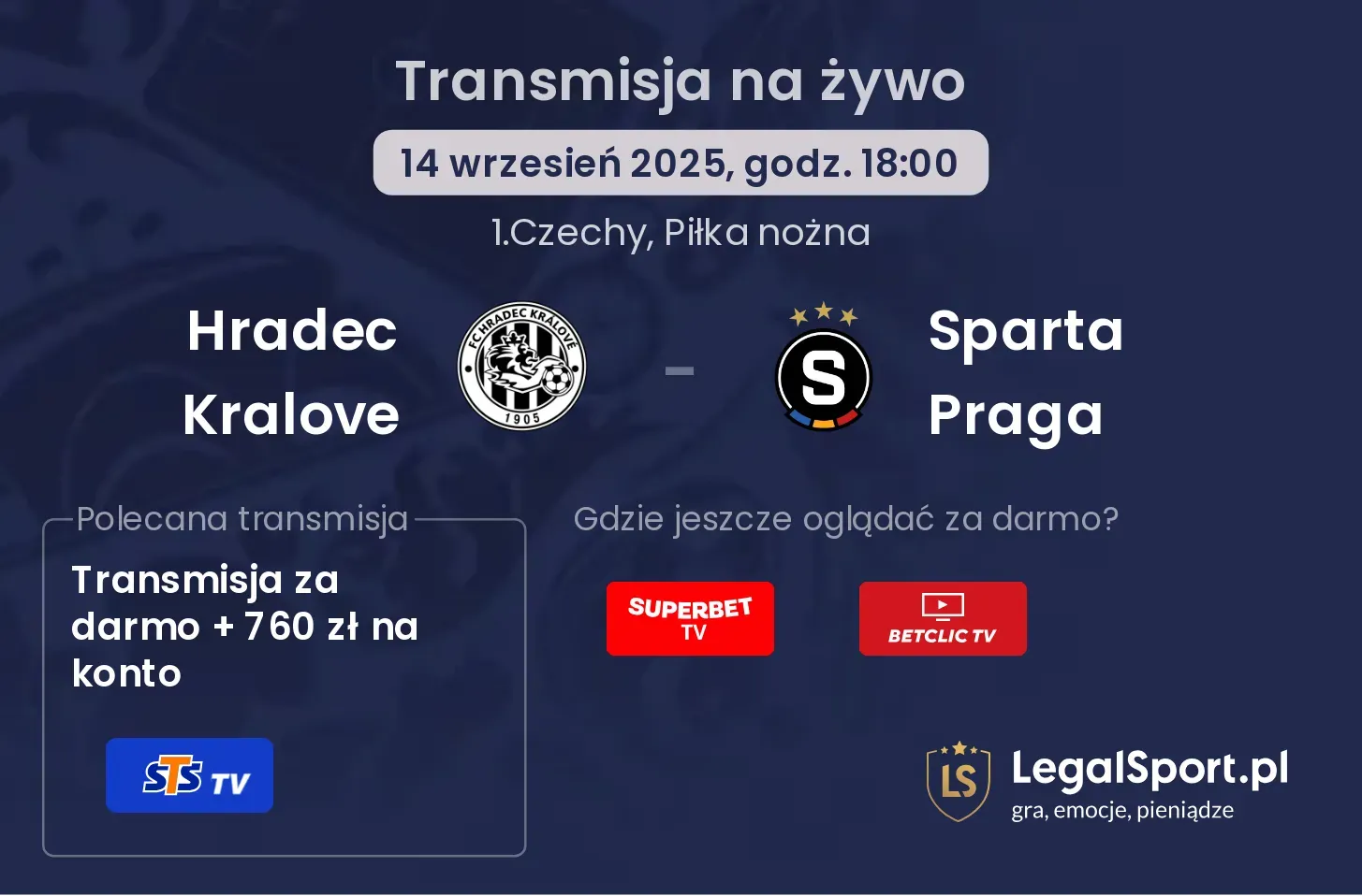 Hradec Kralove - Sparta Praga gdzie oglądać?