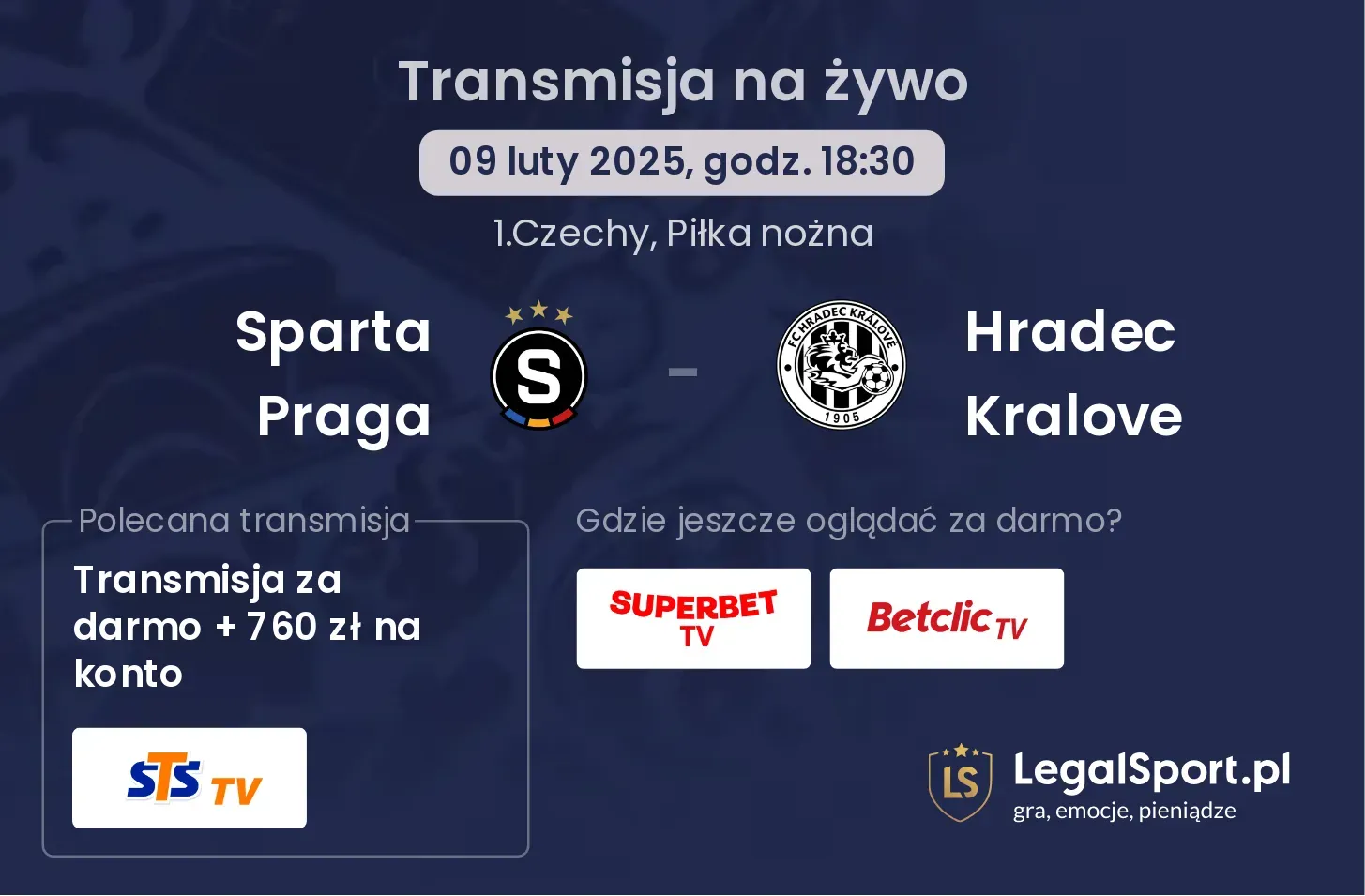 Sparta Praga - Hradec Kralove gdzie oglądać?