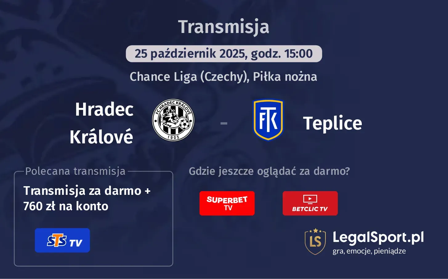 Hradec Králové - Teplice Transmisje