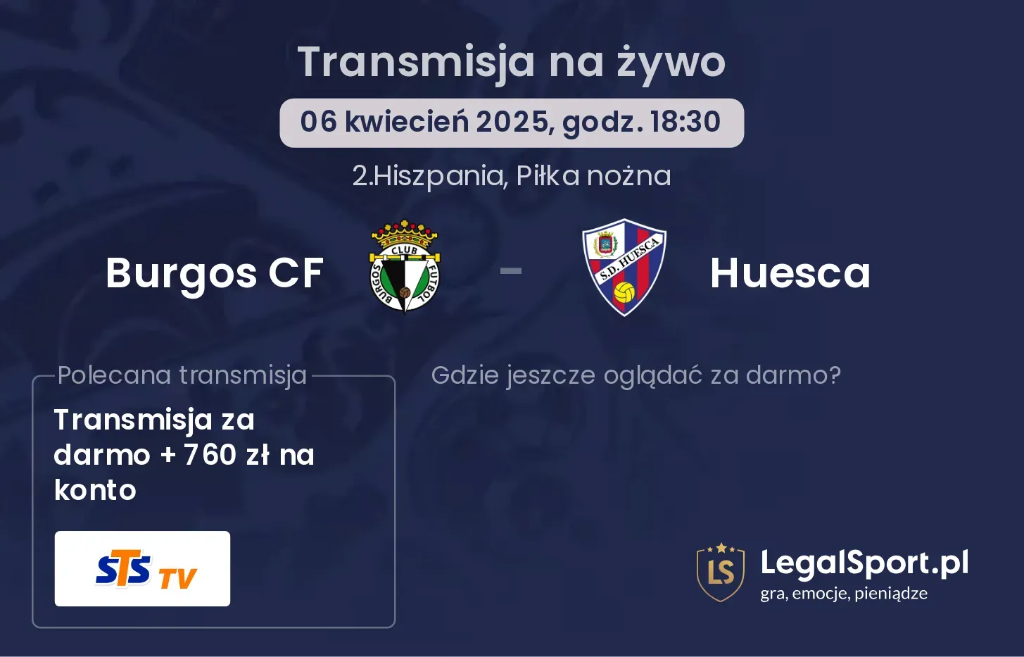 Burgos CF - Huesca gdzie oglądać transmisję?