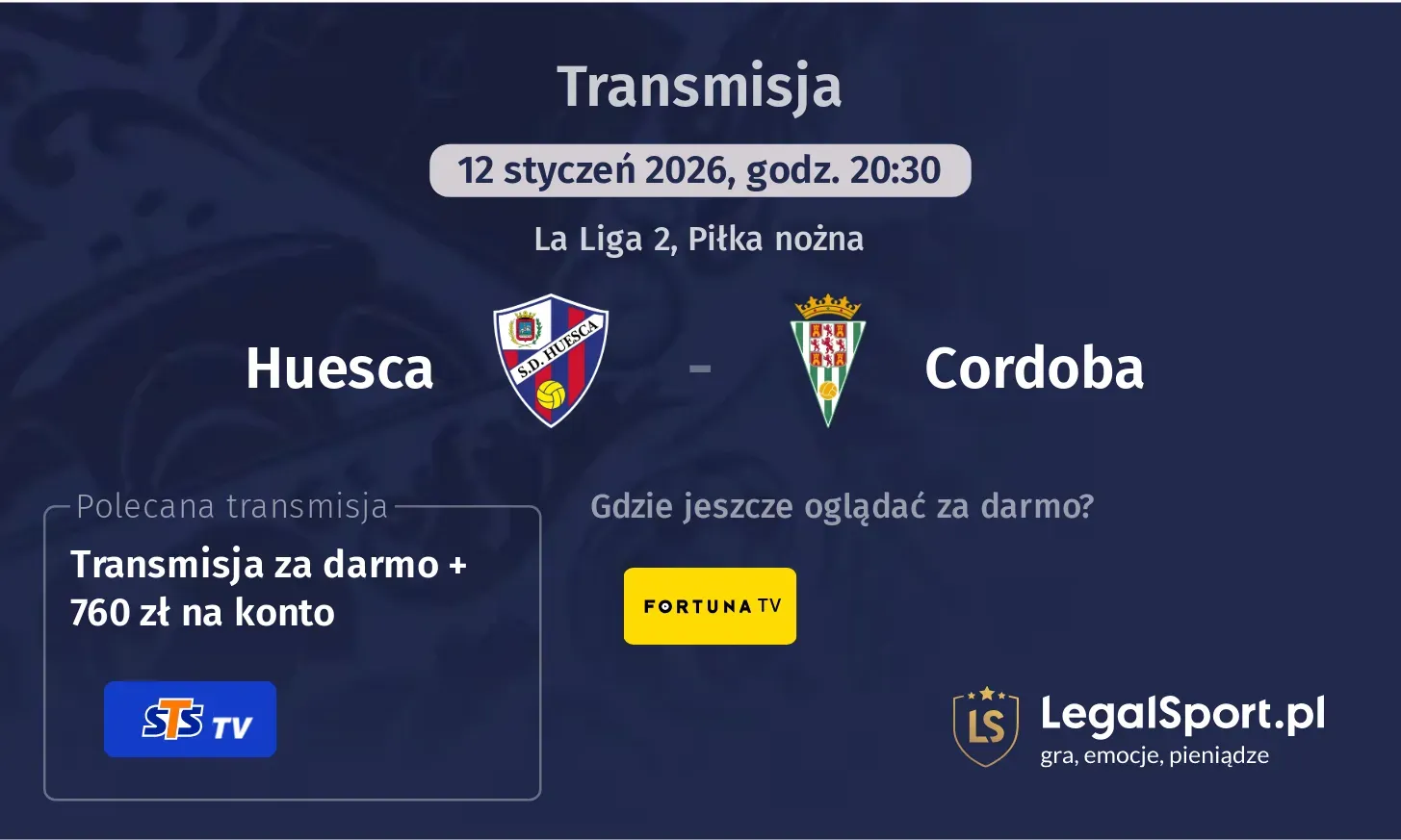 Huesca - Cordoba Transmisje