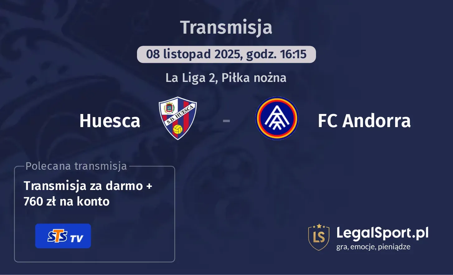 Huesca - FC Andorra Transmisje