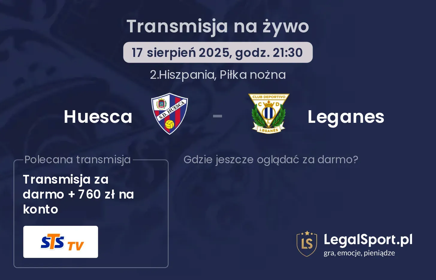 Huesca - Leganes gdzie oglądać?