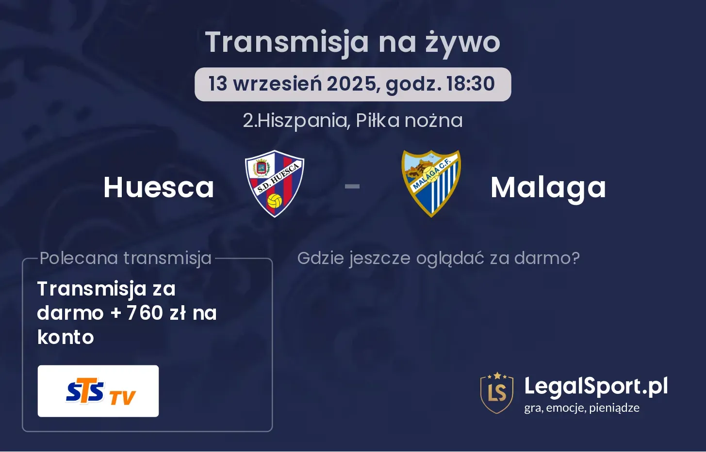 Huesca - Malaga gdzie oglądać?