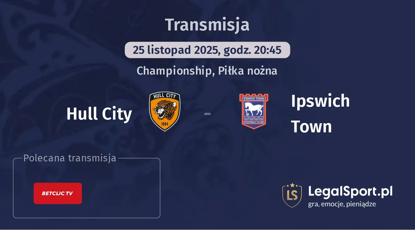 Hull City - Ipswich Town Transmisje