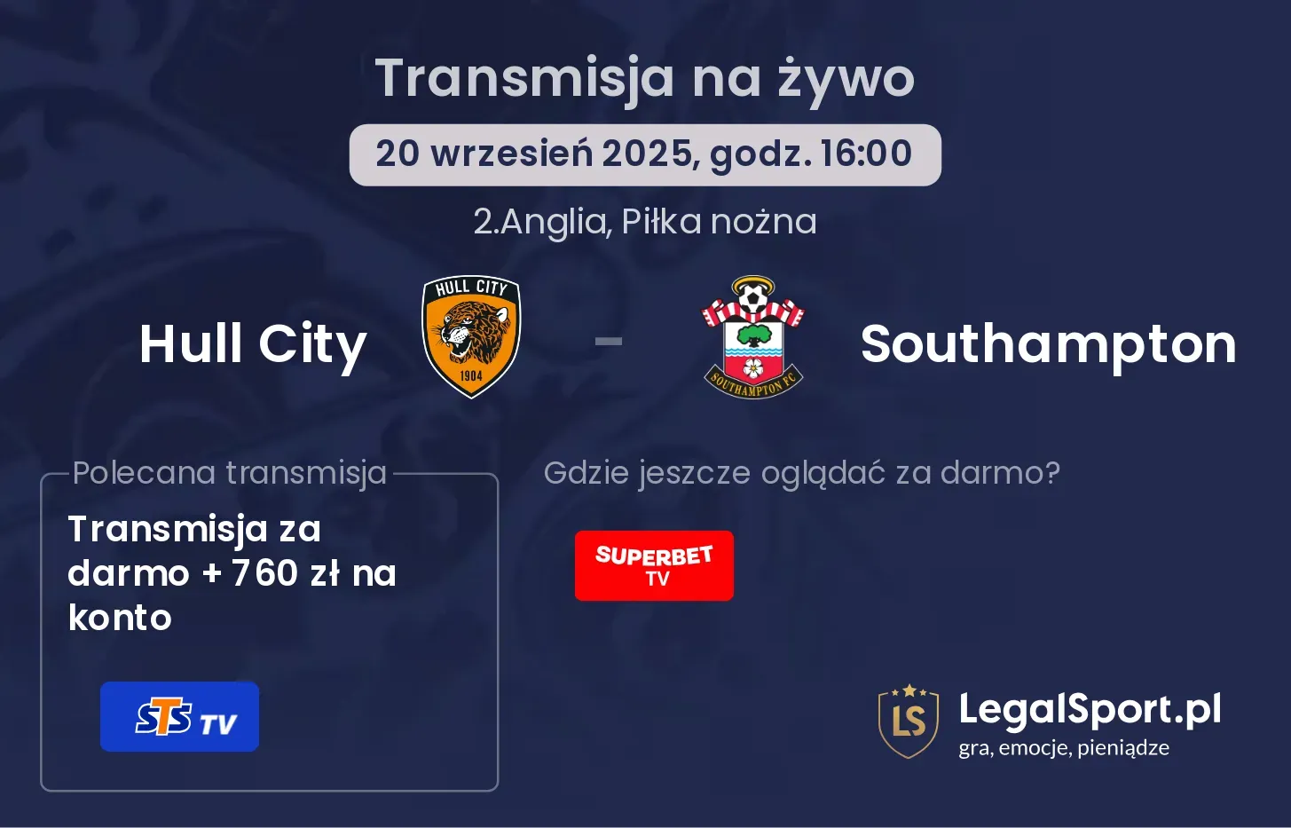 Hull City - Southampton transmisja na żywo