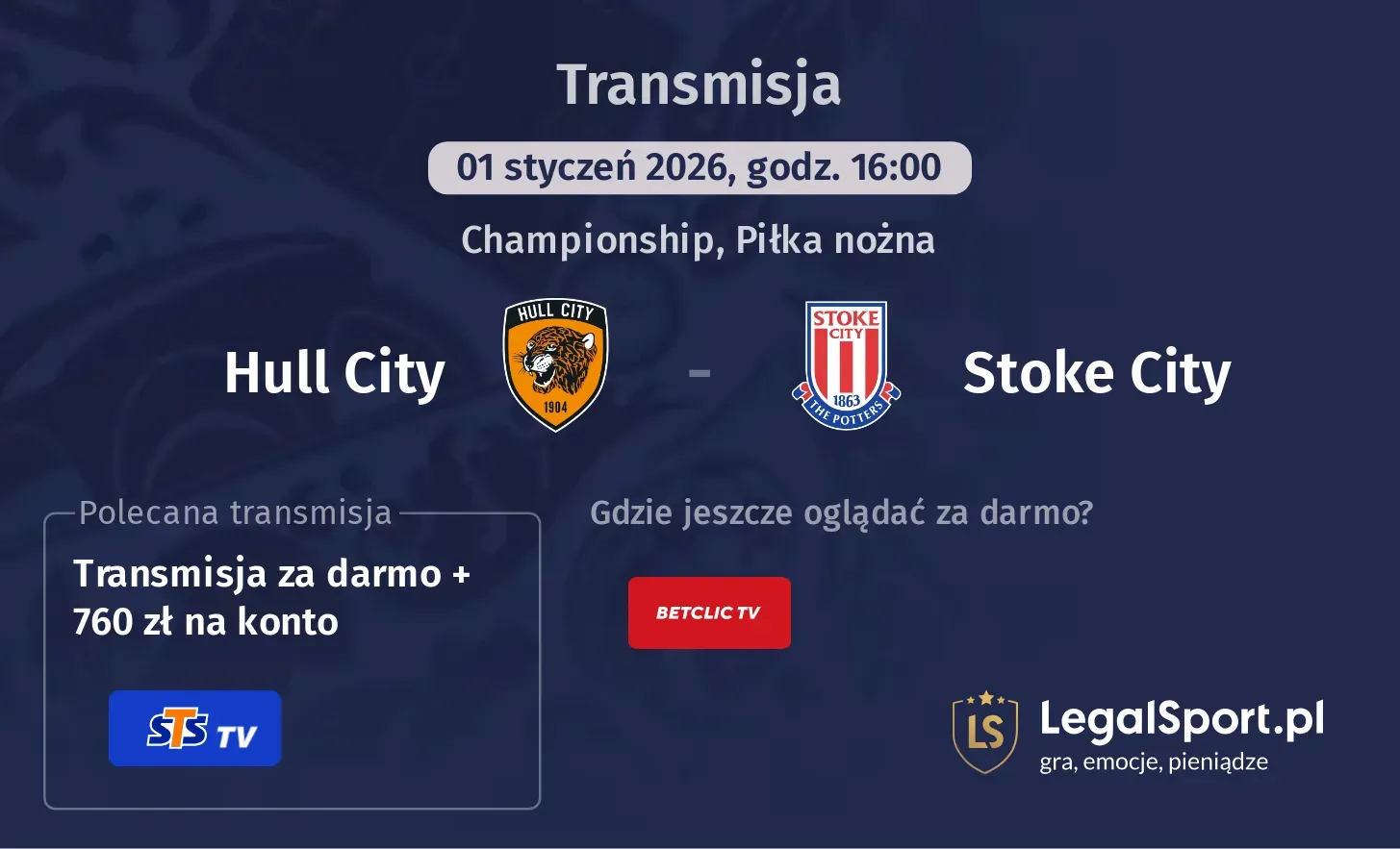 Hull City - Stoke City Transmisje