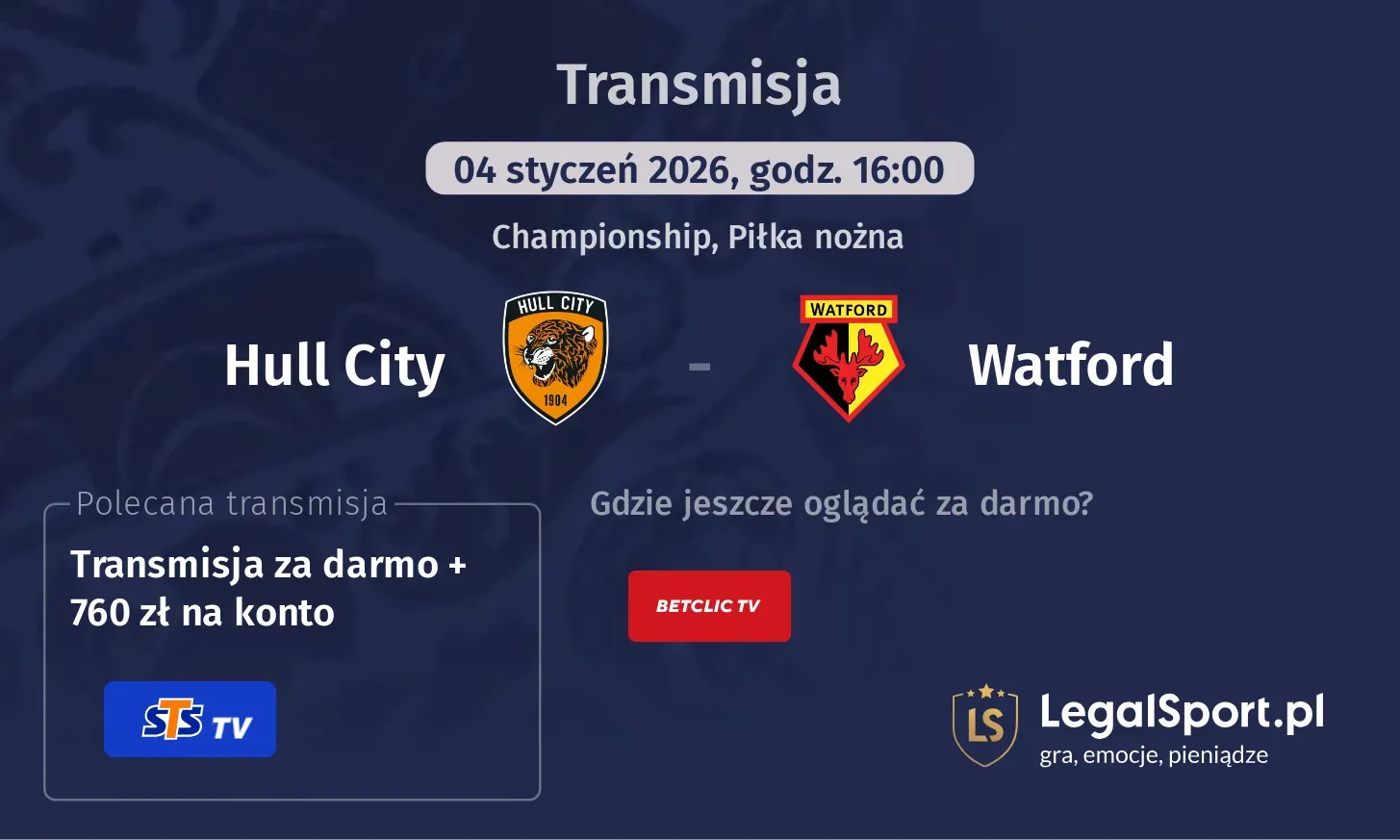 Hull City - Watford Transmisje
