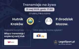 Hutnik Kraków - P.Grodzisk Mazow. gdzie oglądać?