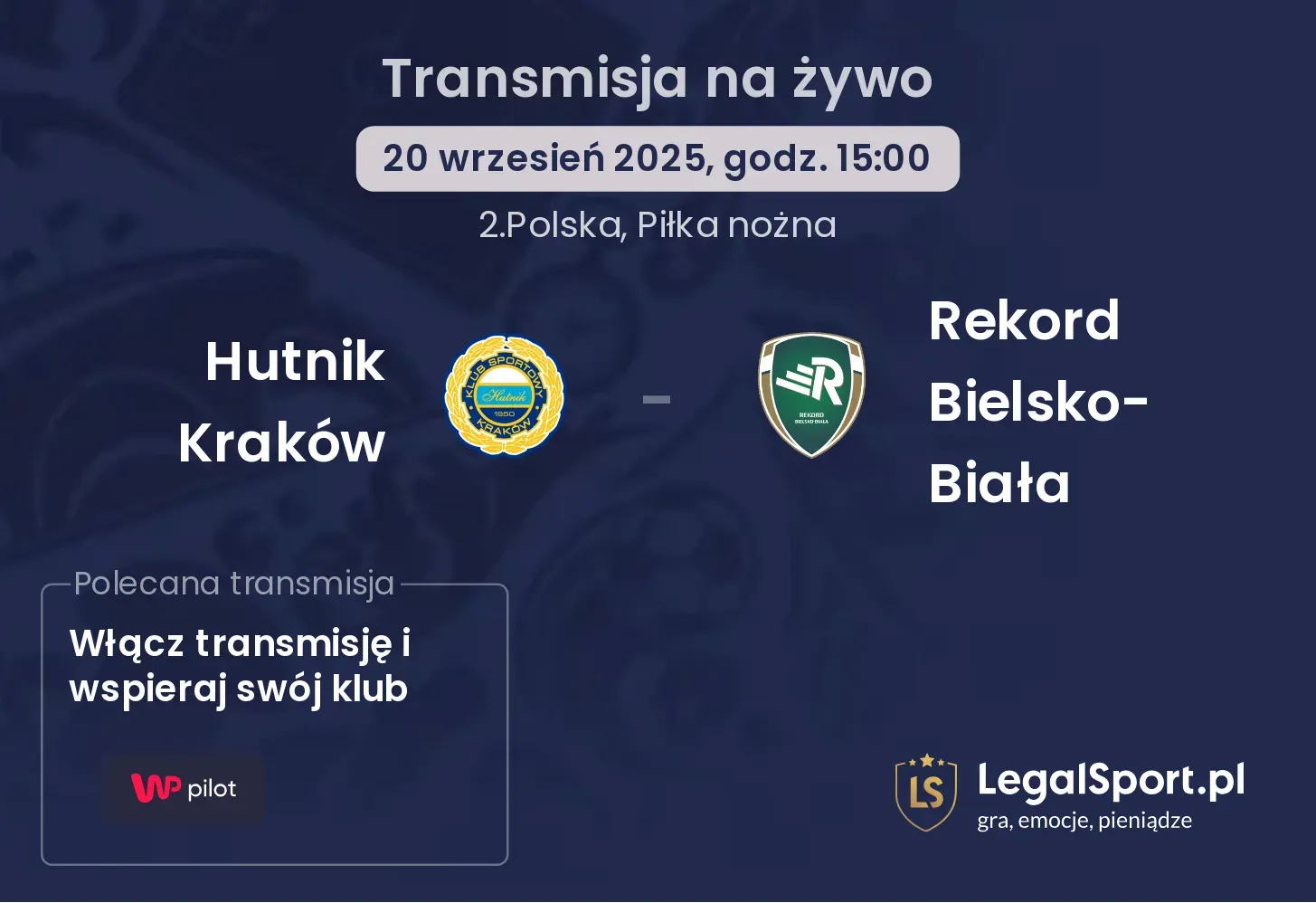 Hutnik Kraków - Rekord Bielsko-Biała transmisja na żywo