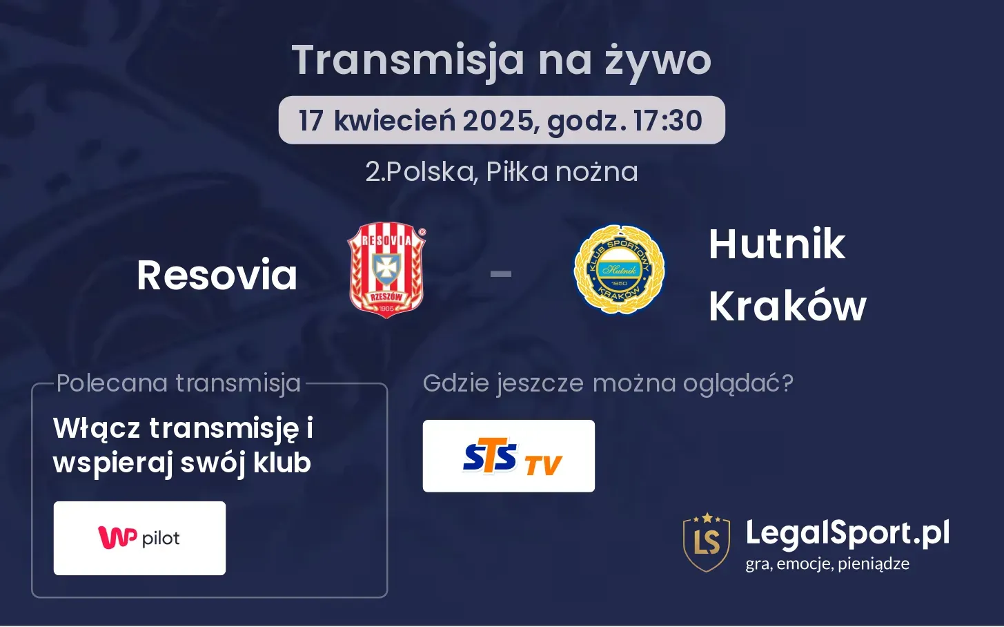 Resovia - Hutnik Kraków gdzie oglądać?