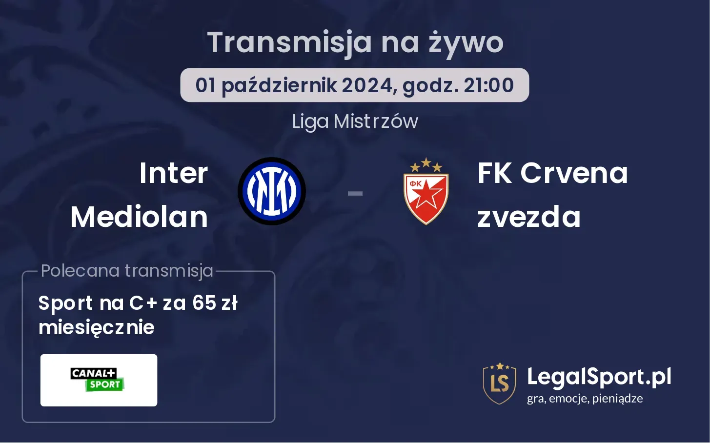 Inter Mediolan - FK Crvena zvezda gdzie oglądać? 01.10, godz. 21:00