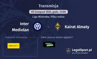 Inter Mediolan - Kairat Almaty gdzie oglądać? (05.11)