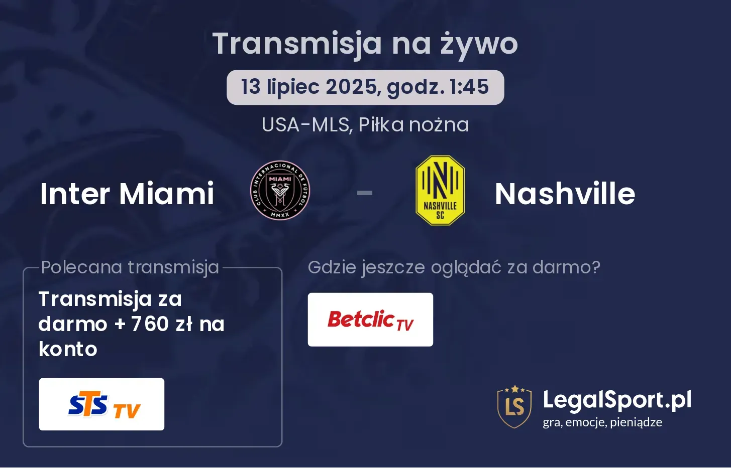 Inter Miami - Nashville gdzie oglądać?