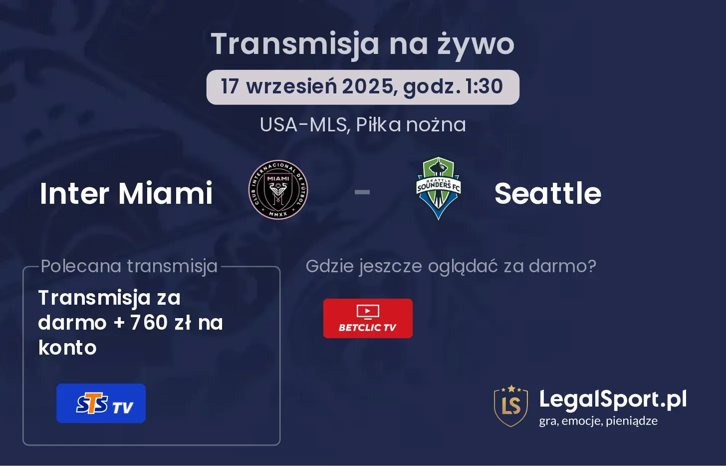Inter Miami - Seattle transmisja na żywo