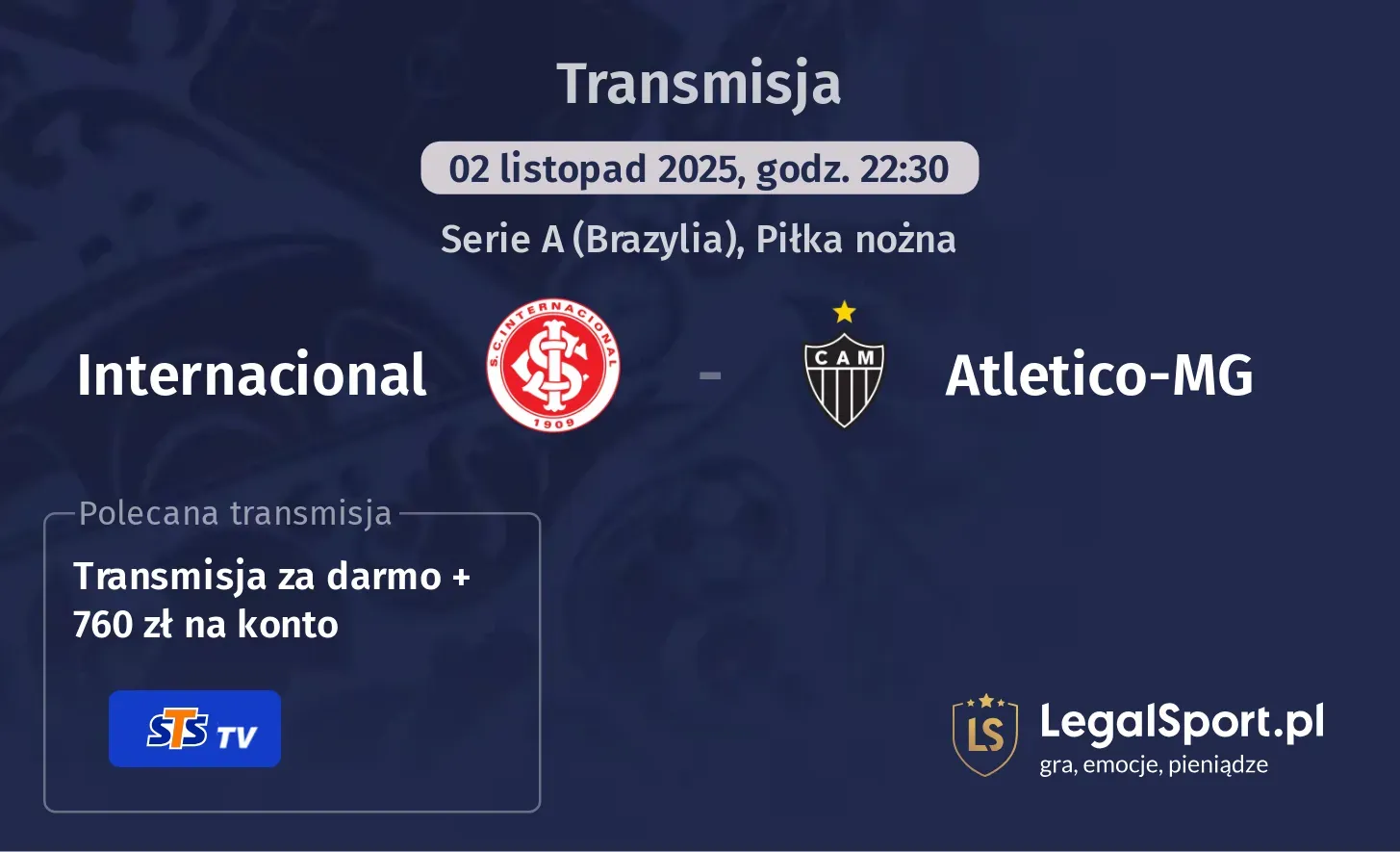 Internacional - Atletico-MG Transmisje