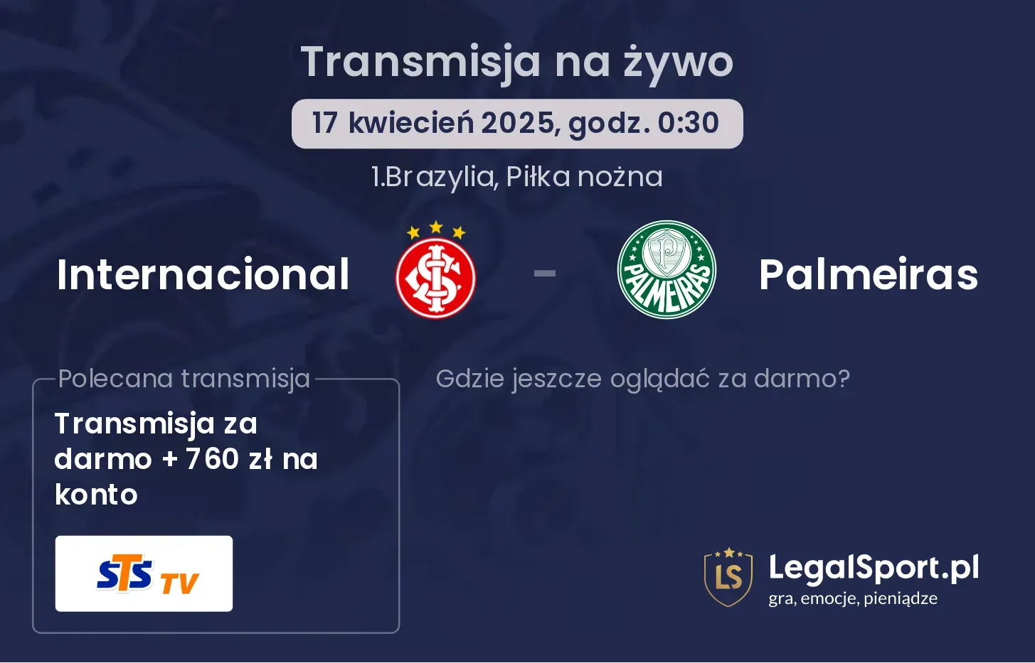 Internacional - Palmeiras gdzie oglądać?