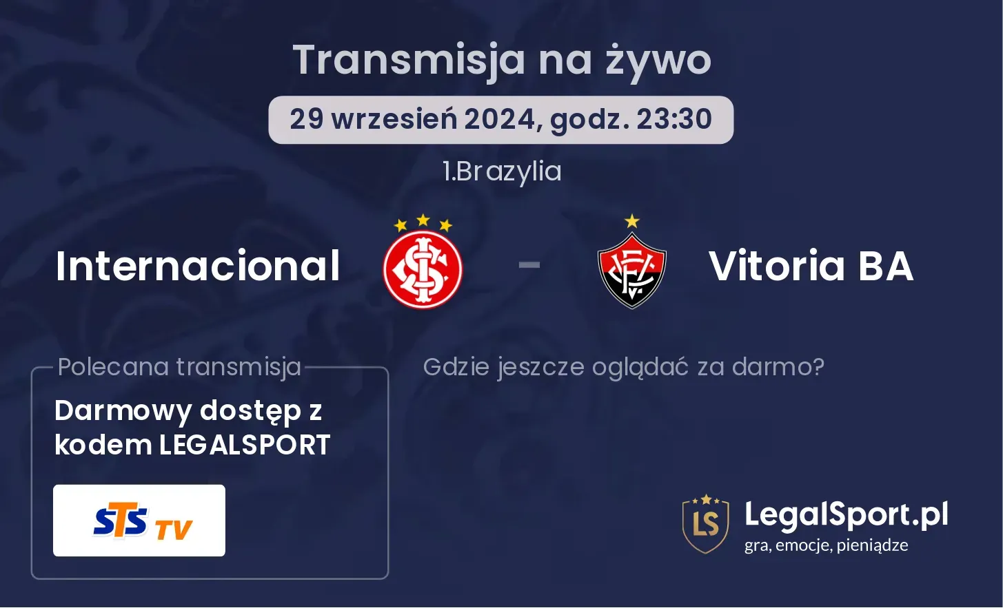 Internacional - Vitoria BA gdzie oglądać? 29.09, godz. 23:30
