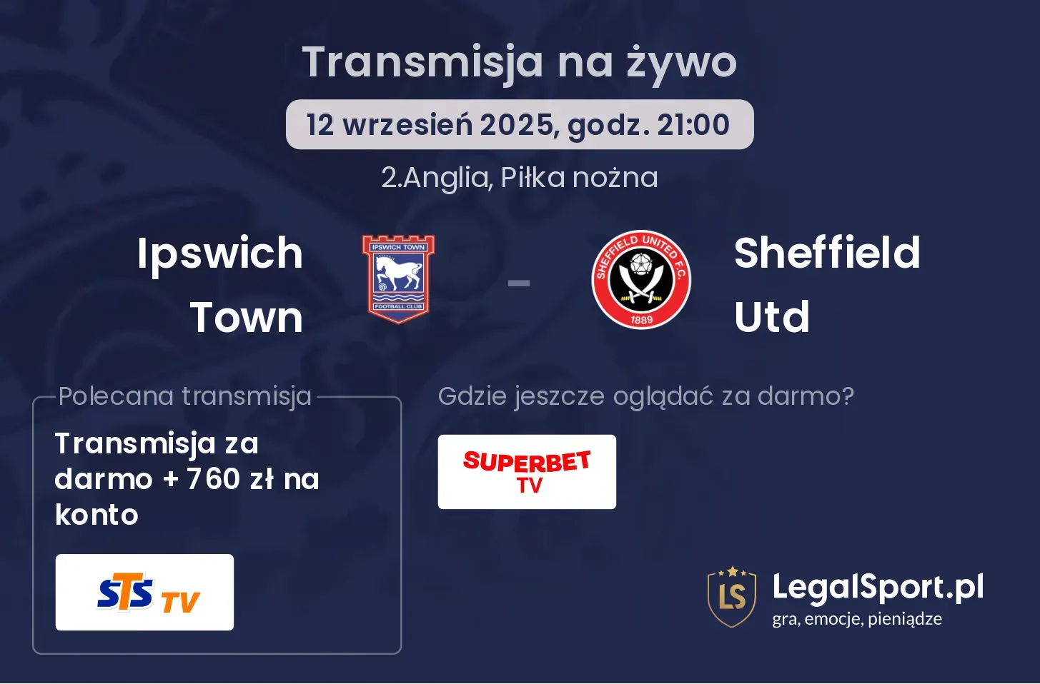 Ipswich Town - Sheffield Utd gdzie oglądać?