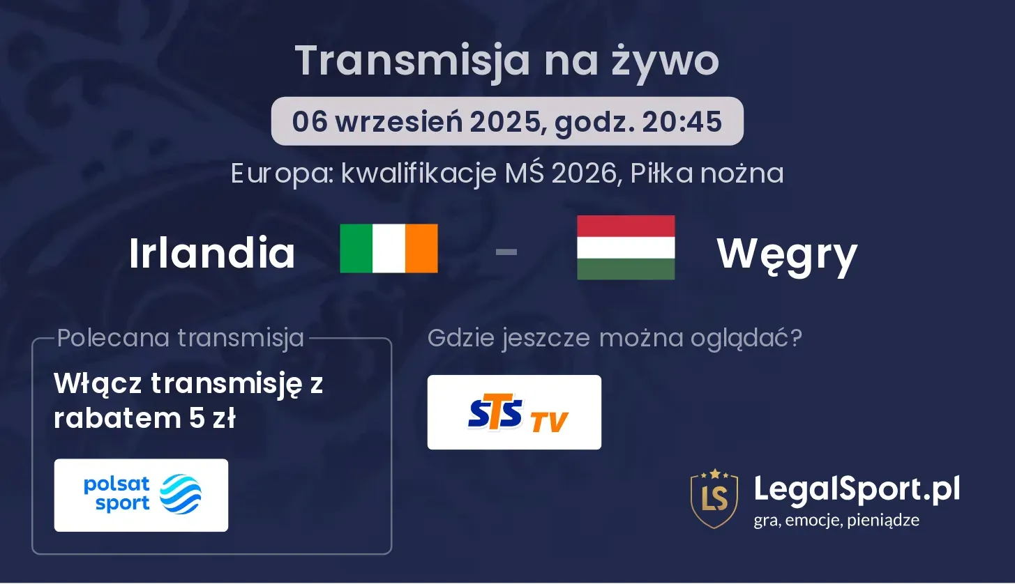 Irlandia - Węgry gdzie oglądać?